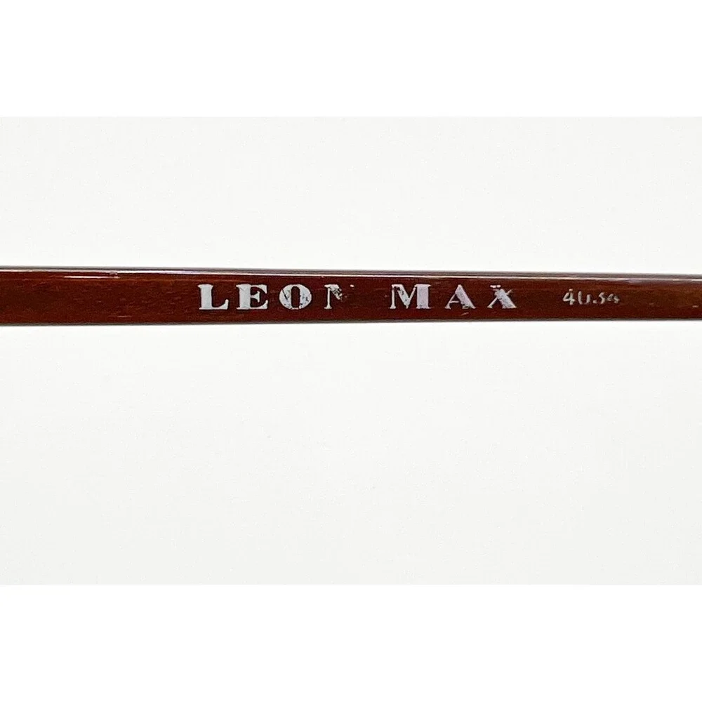 Leon Max Eyeglasses Frames Womens Brown Amber Half Rim Cat Eye 033 135 54mm